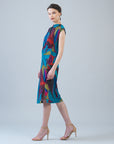 Signature Side Slit Midi Dress - Petal Burst