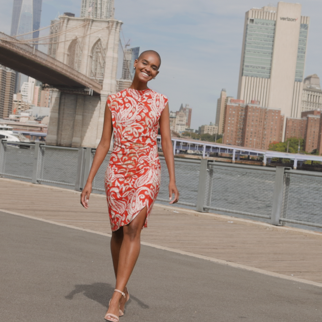 Butter Knit - Side Slit Midi Dress - Paisley Lotus - Final Sale Butter Knit - Side Slit Midi Dress - Paisley Lotus - Final Sale