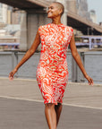 Butter Knit - Side Slit Midi Dress - Paisley Lotus - Final Sale!