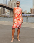 Butter Knit - Side Slit Midi Dress - Paisley Lotus - Final Sale!