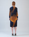 Tie Waist Pocket Midi Dress - Tan Watercolor - Final Sale!