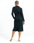 Chunky Ribbed - Tie Waist Pocket Midi Sweater Dress - Black - Final Sale!