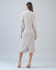 Chunky Ribbed - Tie Waist Pocket Midi Sweater Dress - Sand - Final Sale!