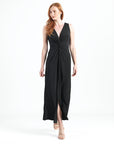 Center Slit Maxi Dress - Black - Final Sale!