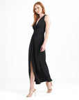Center Slit Maxi Dress - Black - Final Sale!