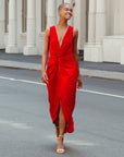 Center Slit Maxi Dress - Red - Final Sale!