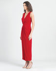 Center Slit Maxi Dress - Red