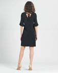 Tulip Cuff Back Tie Dress - Black