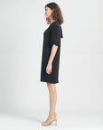 Tulip Cuff Back Tie Dress - Black