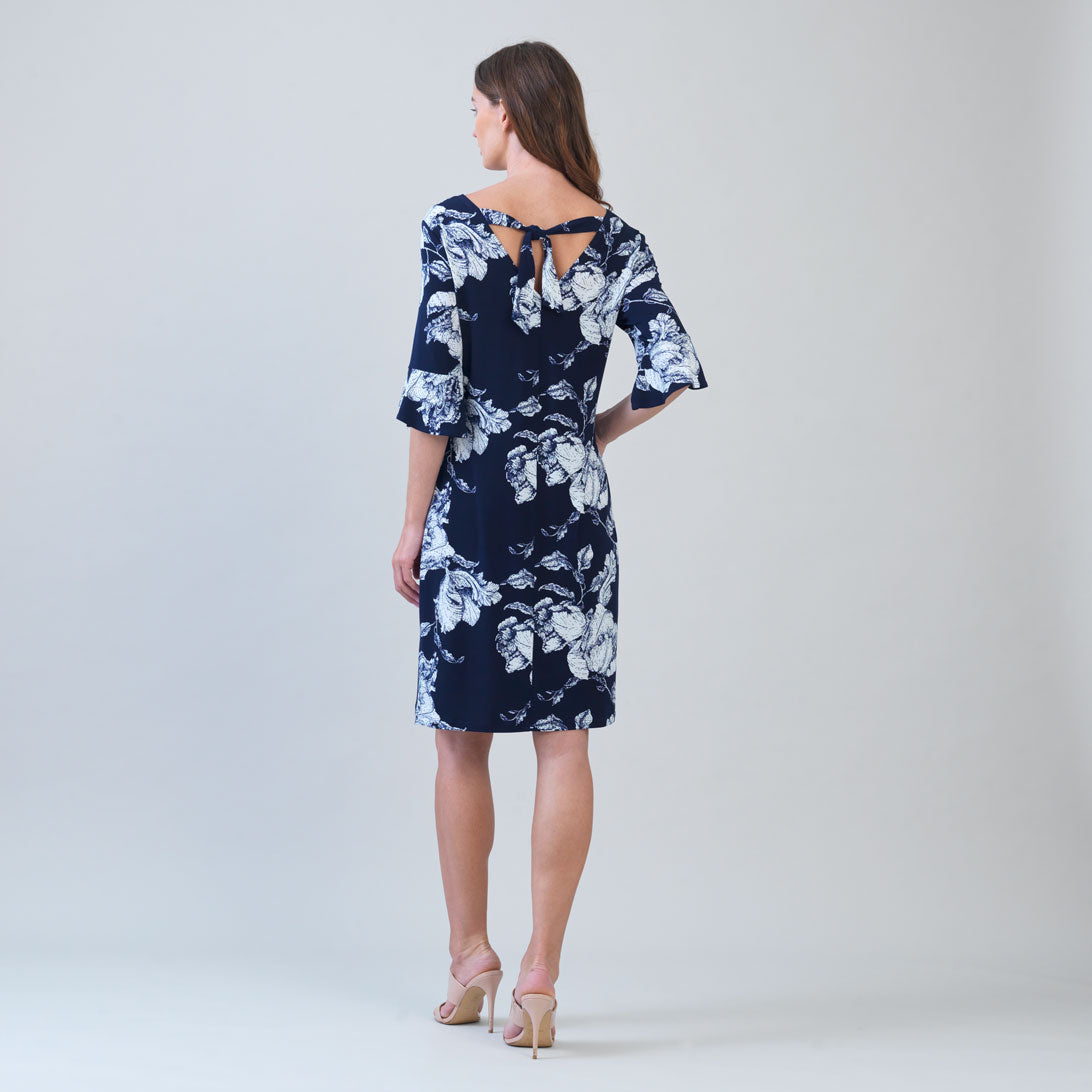 Tulip Cuff Back Tie Dress - Peony Blossom – Clara Sunwoo