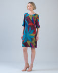 Tulip Cuff Back Tie Dress - Petal Burst