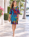 Tulip Cuff Back Tie Dress - Petal Burst