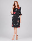 Tulip Cuff Back Tie Dress - Floral Flake - Final Sale