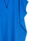 Soft Textured Rayon - Empire Waist Caftan Pocket Dress - Cobalt