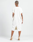 Soft Textured Rayon - Empire Waist Caftan Pocket Dress - Ivory