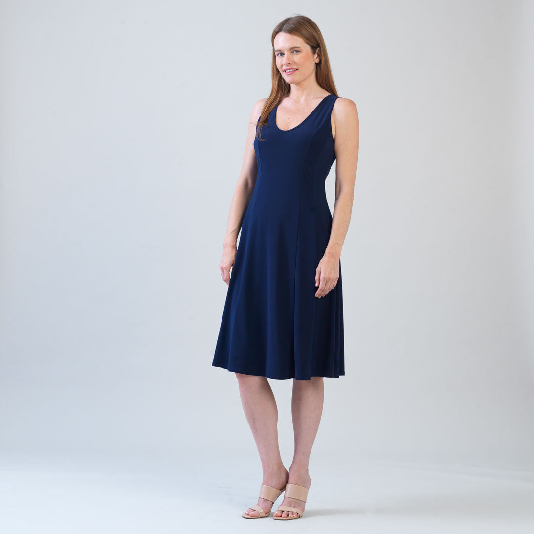 Sleeveless V-Neck Flared Dress