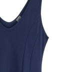 Sleeveless V-Neck Flared Dress - Navy - Clara Sunwoo