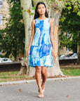 Jewel Neck Swing Dress - Water Splash - Final Sale!