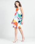 Jewel Neck Swing Dress - Sunburst Petal