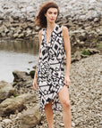 Crinkle Pleat Knit - Crossover Tulip Hem Dress - Aztec - Final Sale!
