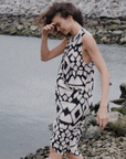 Crinkle Pleat Knit - Crossover Tulip Hem Dress - Aztec - Final Sale!