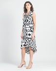 Crinkle Pleat Knit - Crossover Tulip Hem Dress - Aztec - Final Sale!
