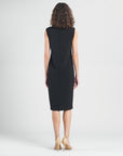 Peach Knit - Mock Neck Midi Dress - Black - Final Sale!