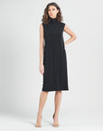 Peach Knit - Mock Neck Midi Dress - Black - Final Sale!