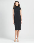 Peach Knit - Mock Neck Midi Dress - Black - Final Sale!
