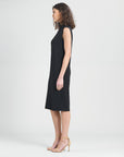 Peach Knit - Mock Neck Midi Dress - Black - Final Sale!