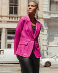 Liquid Leather™ Signature Pocket Blazer - Magenta