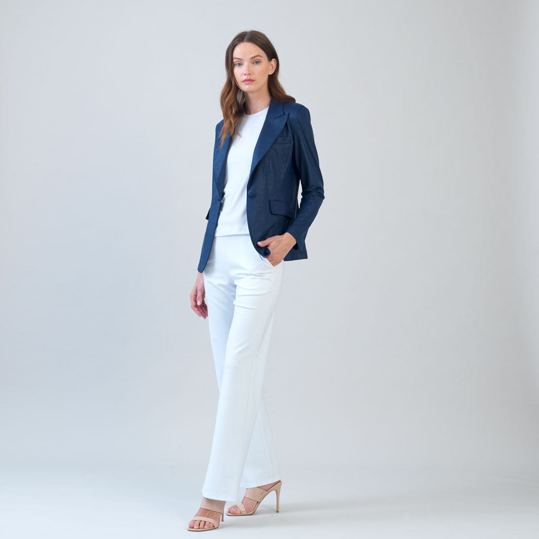 Liquid Leather Signature Pocket Blazer - Navy
