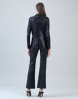 Sequin Knit - Signature Pocket Blazer - Black
