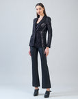 Sequin Knit - Signature Pocket Blazer - Black