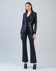 Sequin Knit - Signature Pocket Blazer - Black