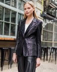 Sequin Knit - Signature Pocket Blazer - Black