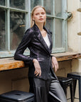 Sequin Knit - Signature Pocket Blazer - Black