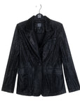 Velvet Shimmer - Signature Pocket Blazer - Black