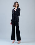 Velvet Shimmer - Signature Pocket Blazer - Black