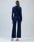 Velvet Shimmer - Signature Pocket Blazer - Navy