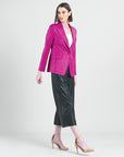 Liquid Leather™ Signature Pocket Blazer - Magenta