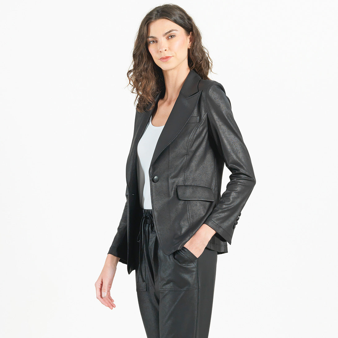 Liquid Leather™ Signature Pocket Blazer - Black – Clara Sunwoo