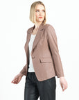 Liquid Leather™ Signature Pocket Blazer - Taupe - Clara Sunwoo