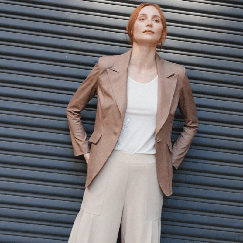 Blazer Chic Taupe Scintillant COMMA - Taille 42, Occasion Très Bon état