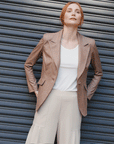 Liquid Leather™ Signature Pocket Blazer - Taupe - Clara Sunwoo