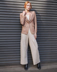 Liquid Leather™ Signature Pocket Blazer - Taupe - Clara Sunwoo