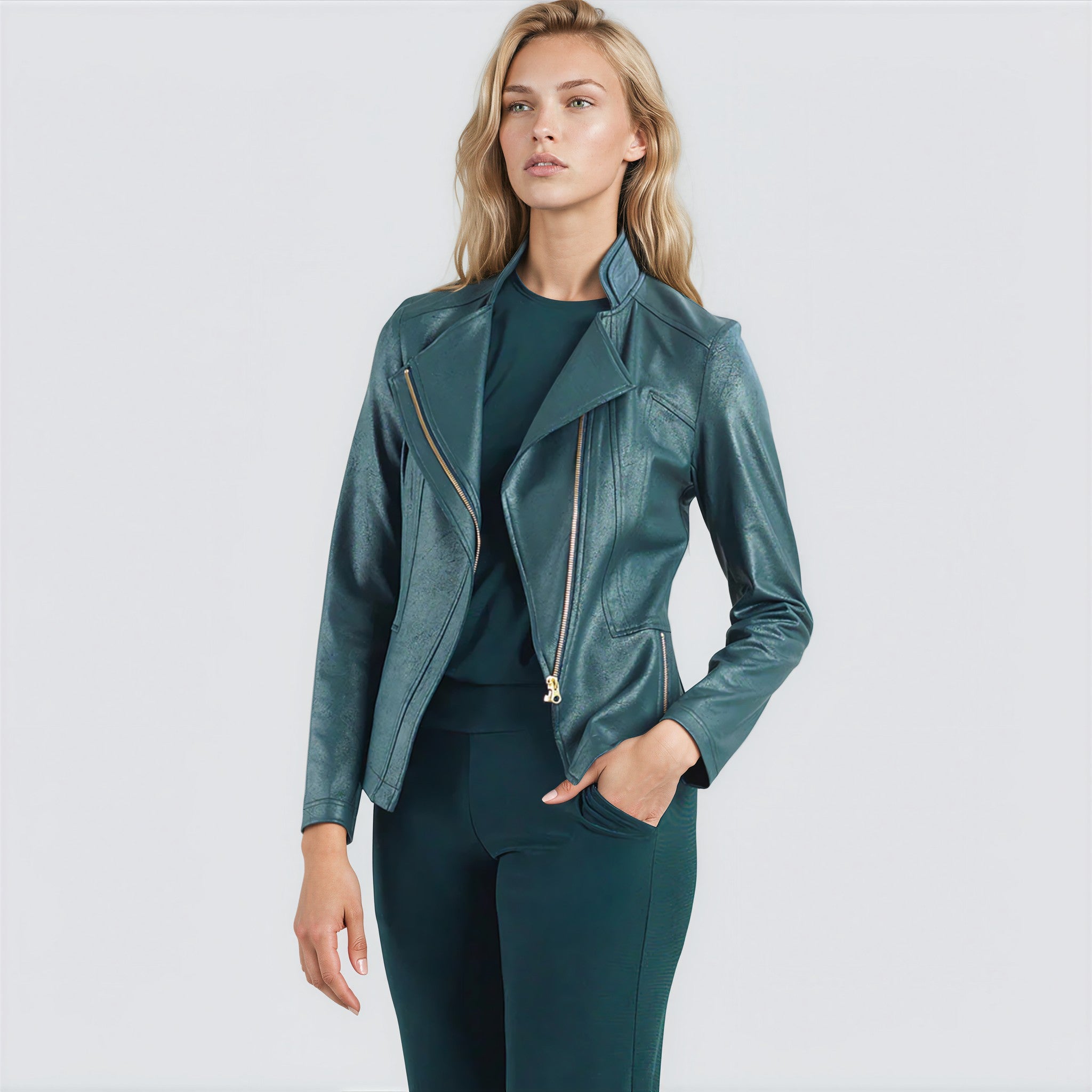 Liquid Leather™ Signature Jacket - Hunter Green – Clara Sunwoo