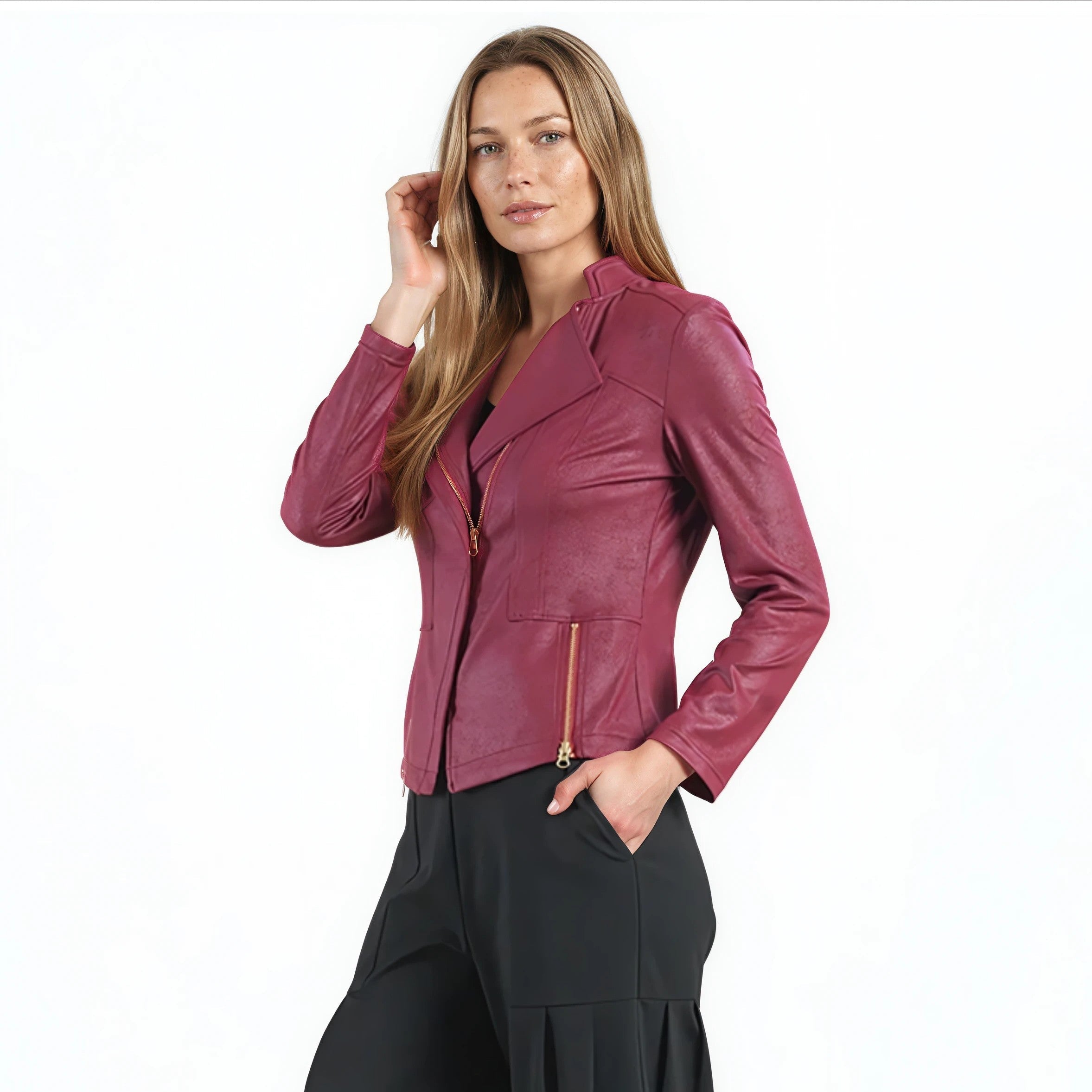 Liquid Leather™ Signature Jacket - Merlot – Clara Sunwoo