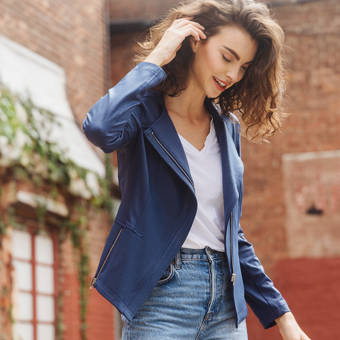 Liquid Leather™ Signature Jacket Navy – Clara Sunwoo