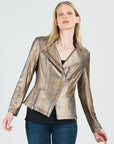 Metallic Liquid Leather™ Textured Signature Jacket - Copper